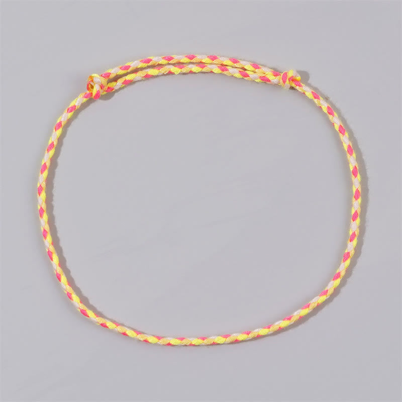 Buddha-Steine, handgefertigt, buntes Seil, geflochten, verstellbar, Heilarmband