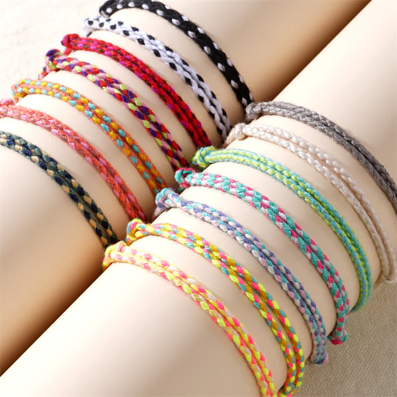 Buddha-Steine, handgefertigt, buntes Seil, geflochten, verstellbar, Heilarmband