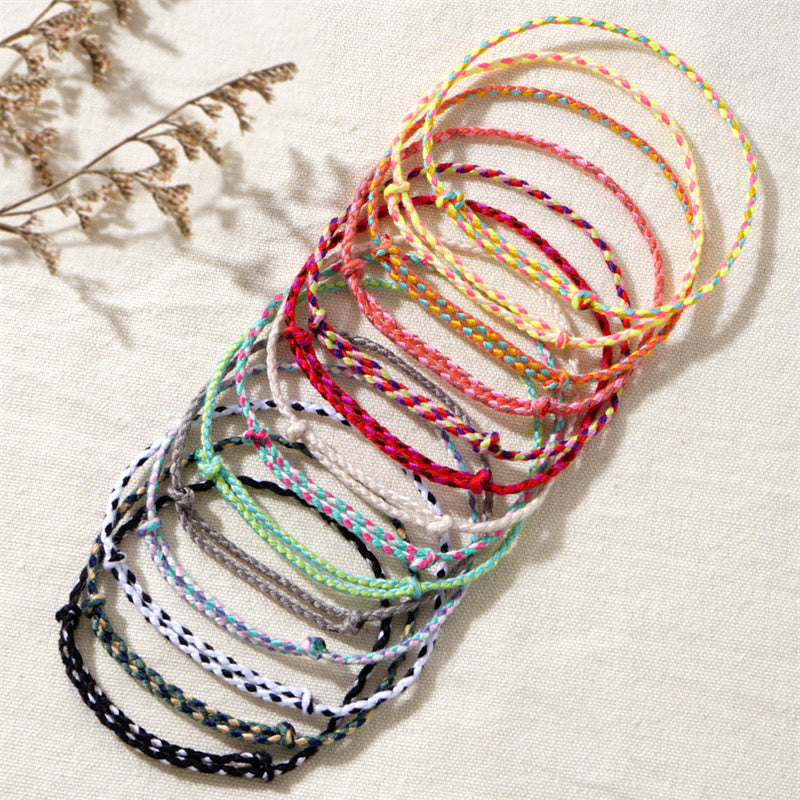 Buddha-Steine, handgefertigt, buntes Seil, geflochten, verstellbar, Heilarmband