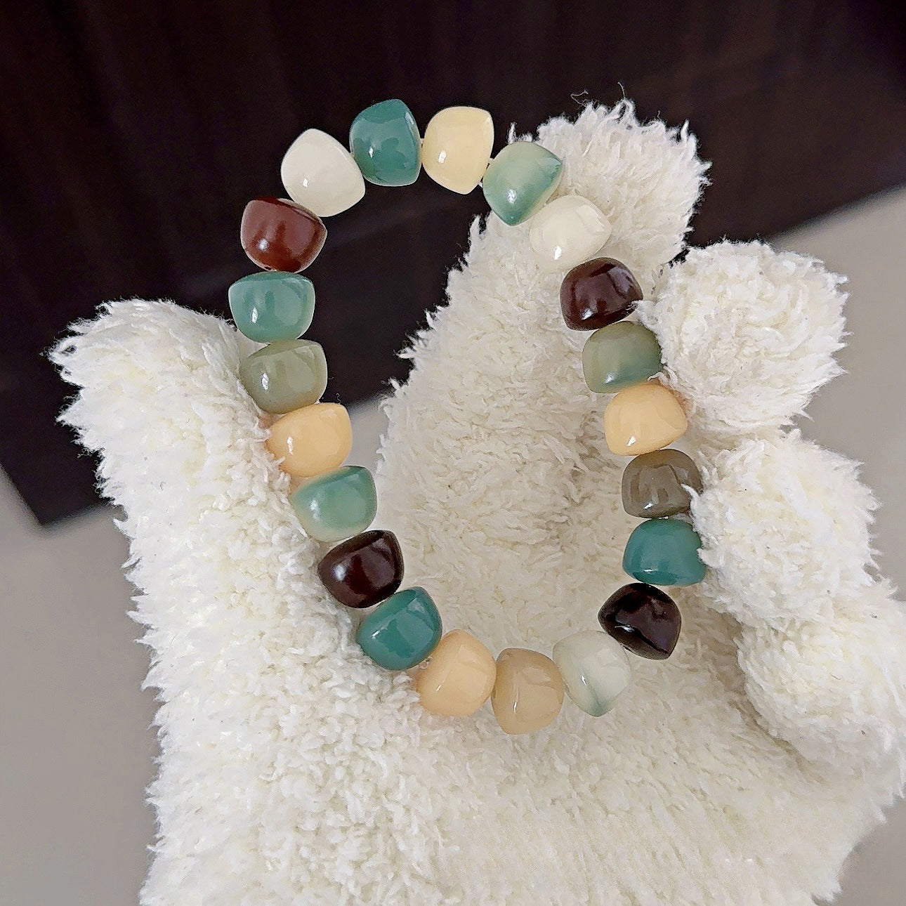 Multi-Treasure Bowl Bead Bodhi Bracelet - Touch Bling
