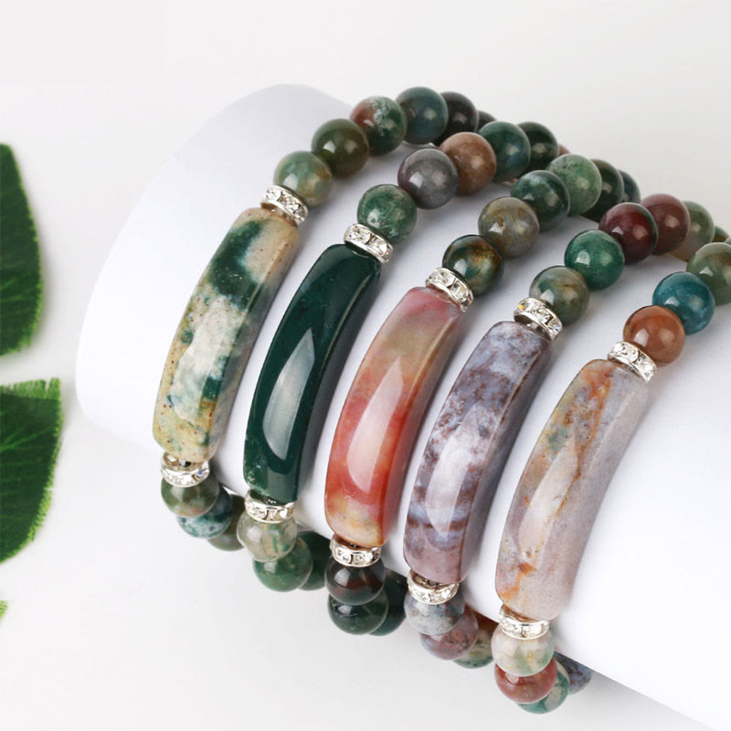 Buddha Stones Naturquarz Liebesherz Heilperlen Armband