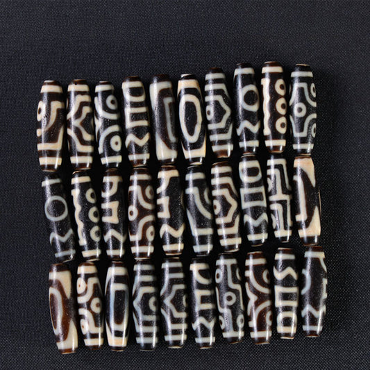 Dzi Bead Pendant Agate, Length 38mm and Width 11.5, Random Style - Touch Bling