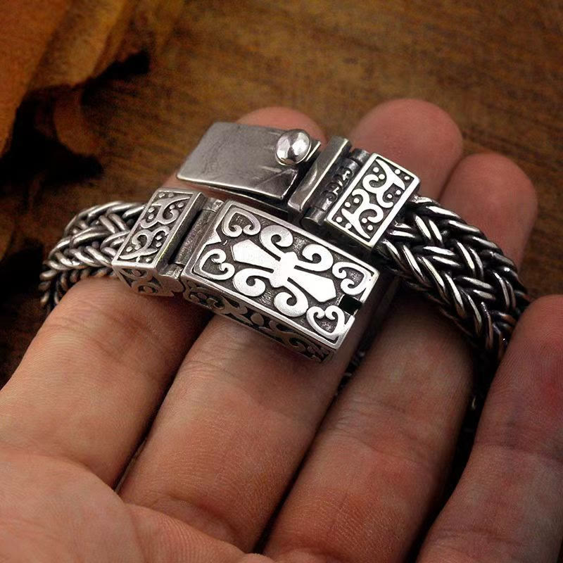 Buddha Stones Retro Vine Totem Muster Geflochtenes Heilkettenarmband