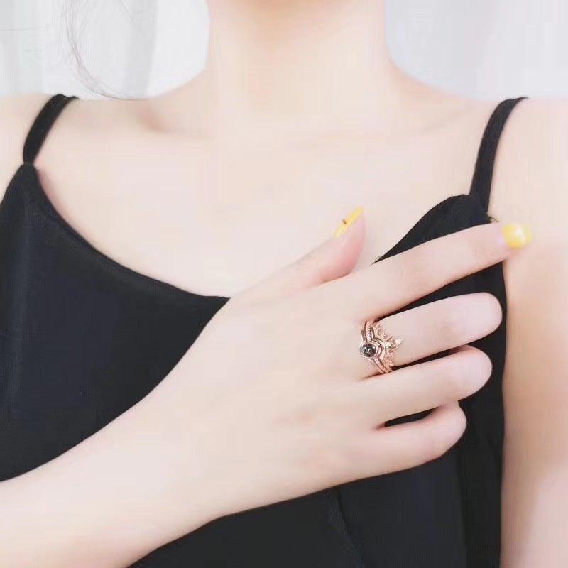 Crown Photo Projection Ring