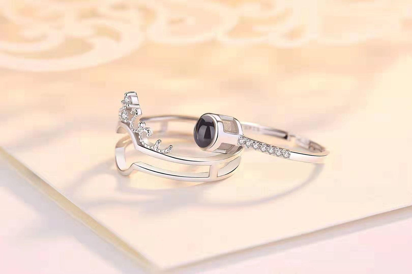 Crown Photo Projection Ring