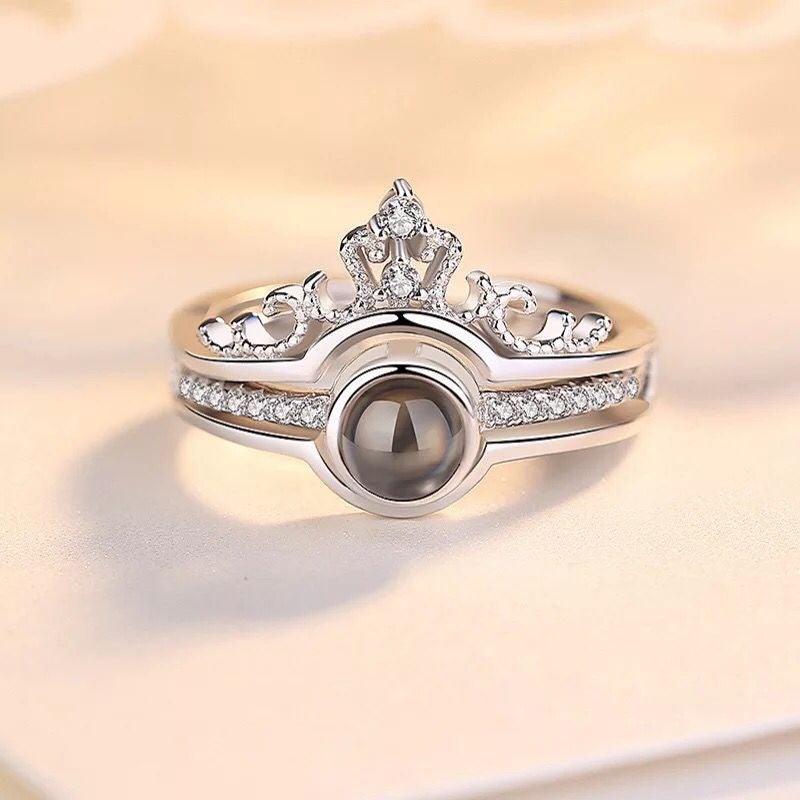 Crown Photo Projection Ring