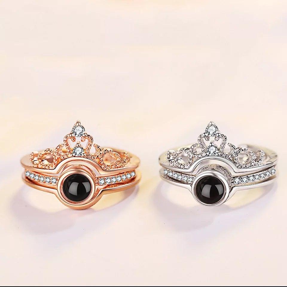 Crown Photo Projection Ring