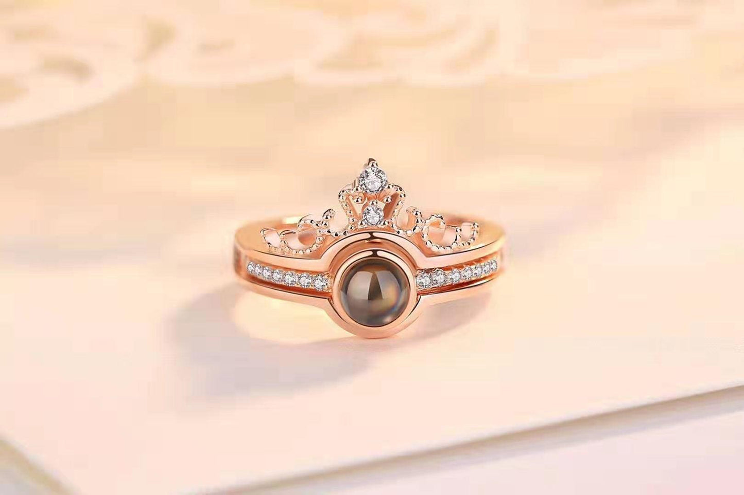 Crown Photo Projection Ring