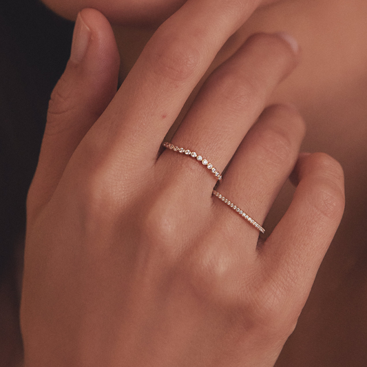 Gold Diamond Style Wave Ring