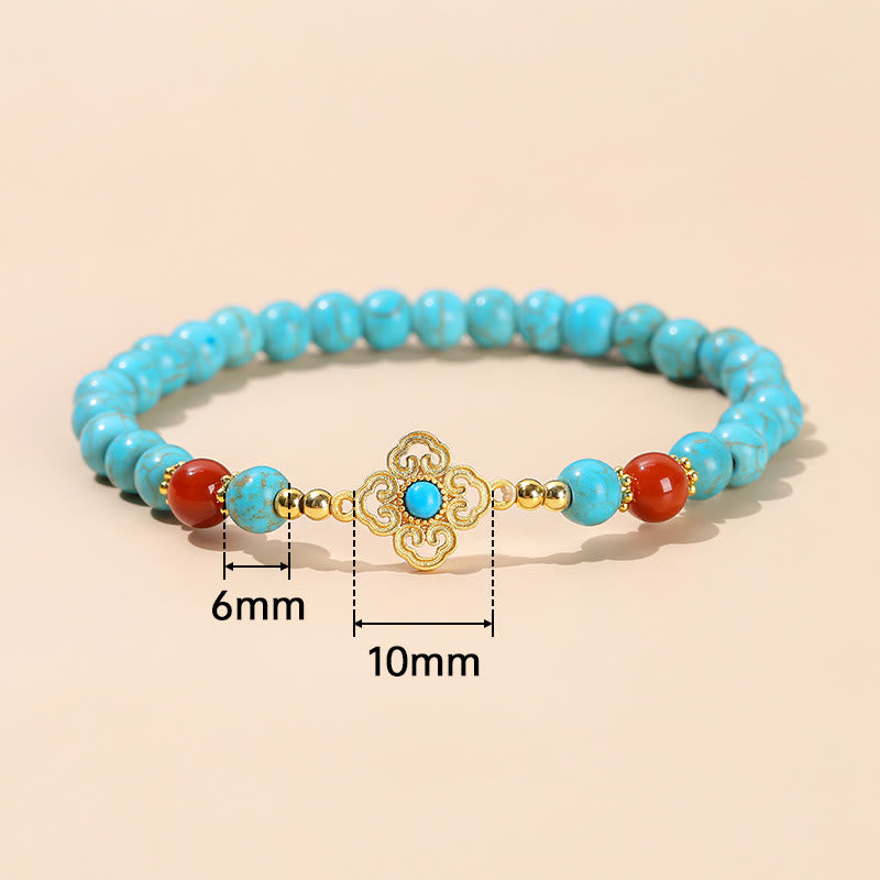 Buddha Stones Türkis Perlen Schutz Balance Armband