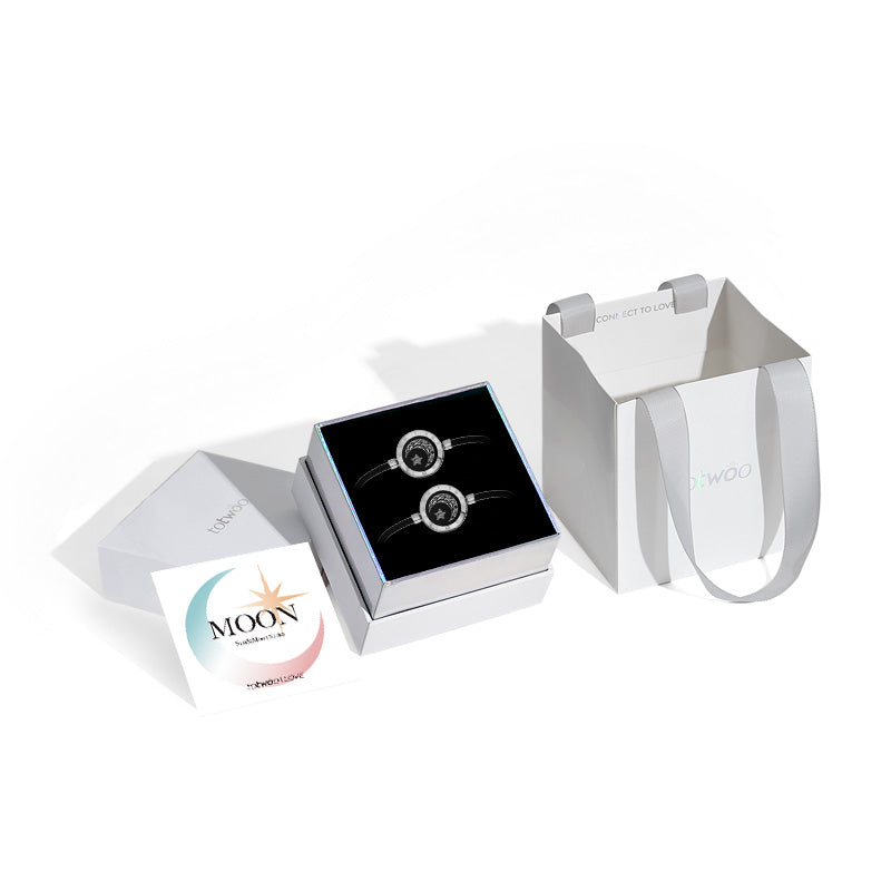 Moon&Star Touch Bracelets with Milan Rope(Black+Black) - Touch Bling