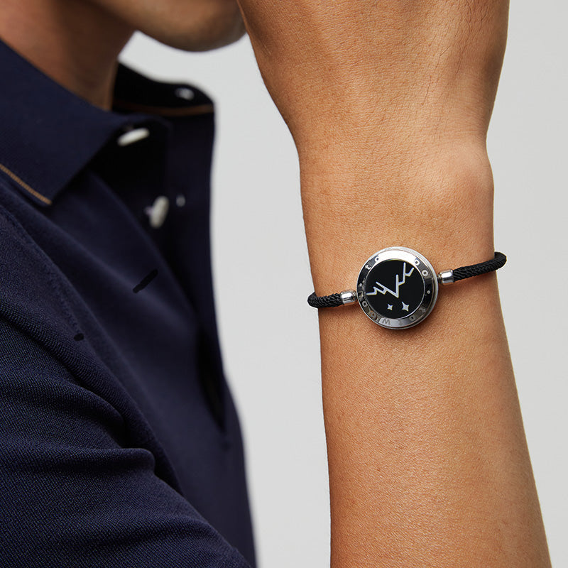 Mountain & Sea Touch Bracelets with Milan Rope (Black+Black) - Touch Bling
