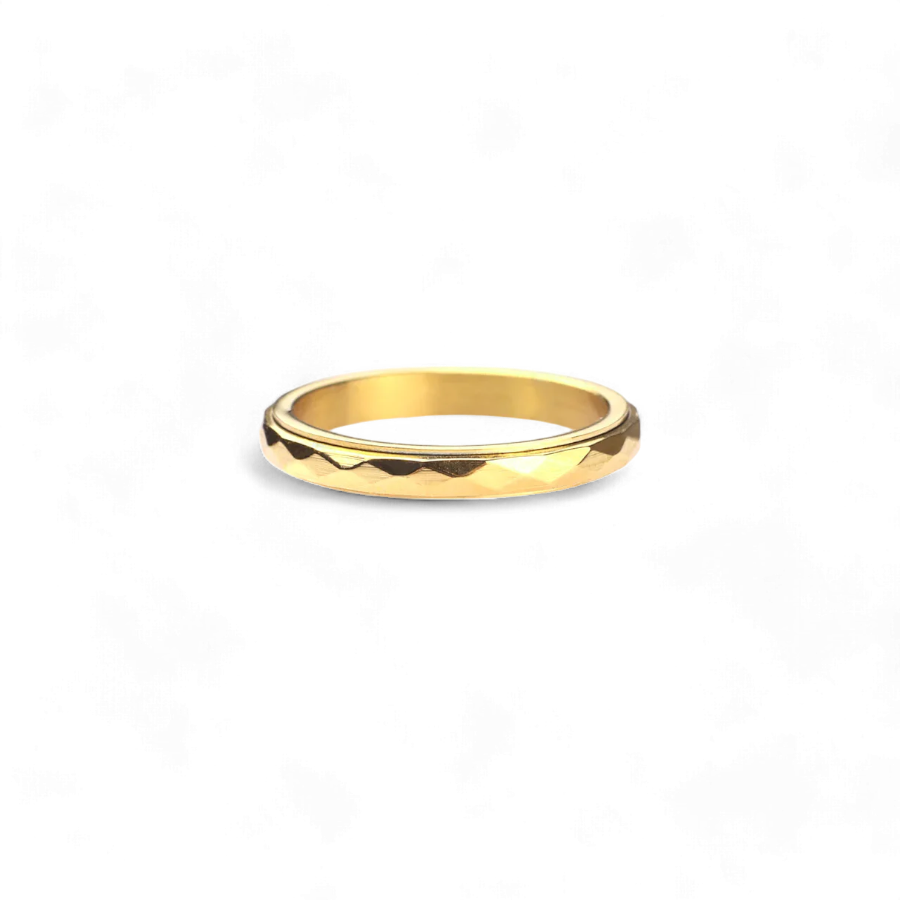 Dainty Hammered Band Spinning Fidget Ring