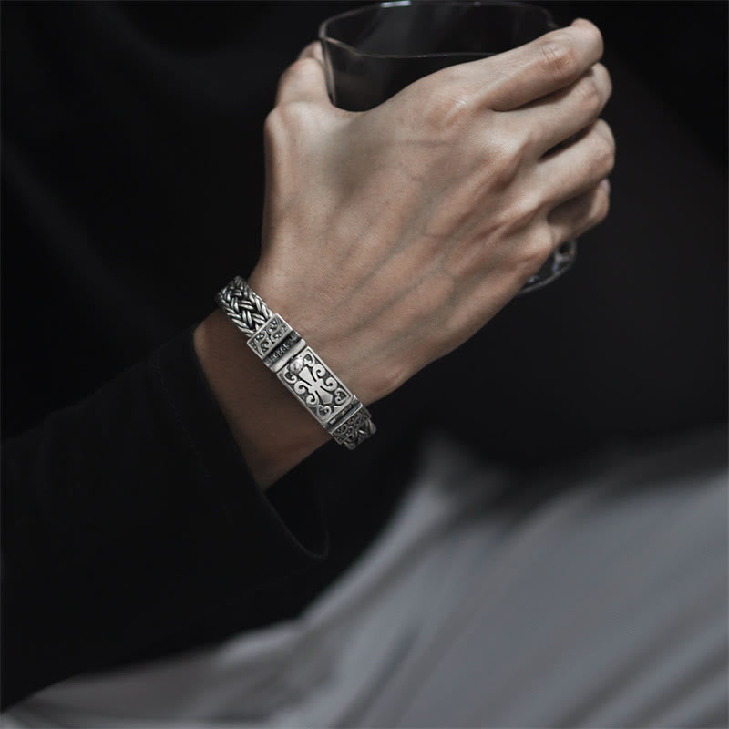 Buddha Stones Retro Vine Totem Muster Geflochtenes Heilkettenarmband