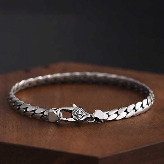 Pulsera y collar de cadena de cobre estilo punk con doble dorje y vajra de Buda