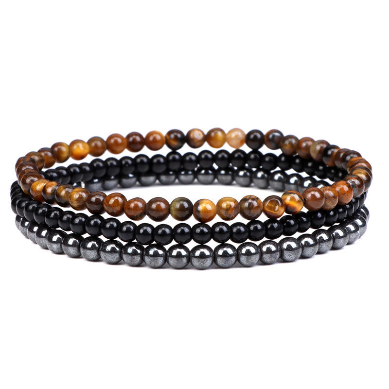 Pulsera espiritual de paz interior con piedras de cristal natural de 3 piezas de Buddha Stones