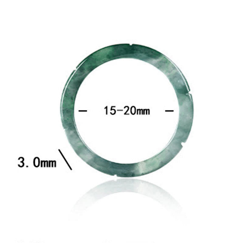 Buddha Stones Ring aus natürlichem Jade und Bambus für Wohlstand und Fülle