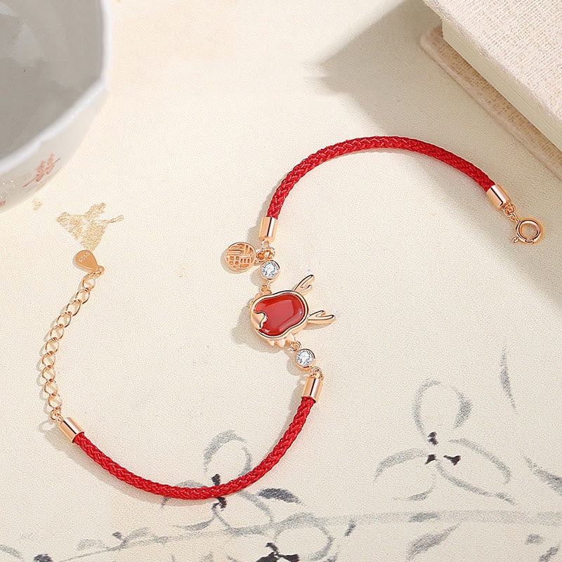 Buddha Stones 925 Sterling Silver Year of the Dragon Natural Red Agate Dragon Attract Fortune Fu Character Strength Bracelet Necklace Pendant Earrings