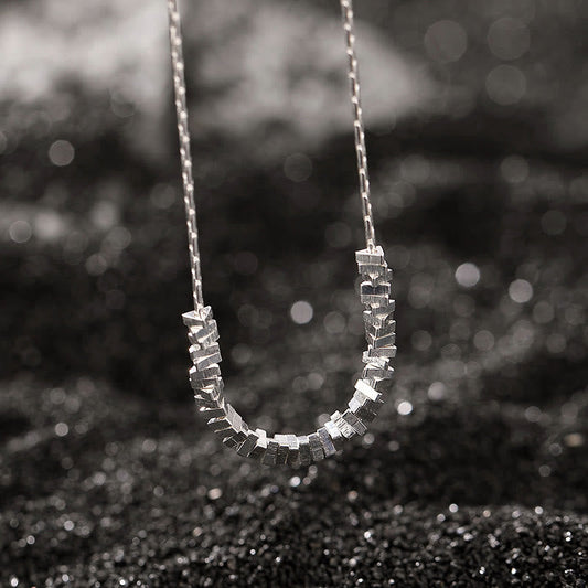 Buddha Stones 925 Sterling Silber Dreiecksmuster Balance Halskette Anhänger