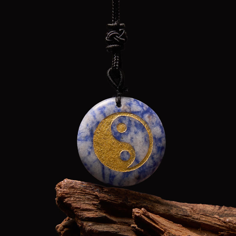 Collar con colgante espiritual Yin Yang, piedras de Buda, varios cristales, amatista, ojo de tigre, aventurina verde