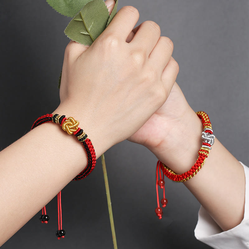 Buddha-Steine, buntes Seil, wahre Liebe, Knoten, Glück, handgefertigtes Armband
