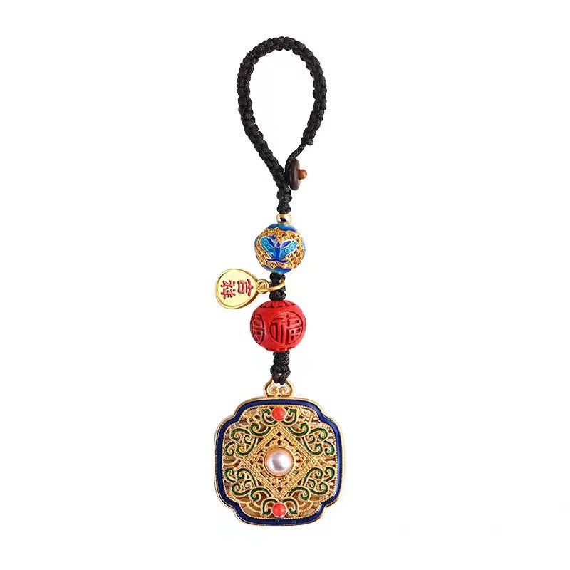 Buddha Steine Fu Charakter Segen Ruyi Charme Schlüsselanhänger