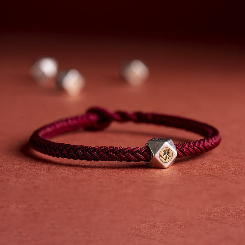 Pulsera trenzada con piedras de Buda en plata de ley 925, hecha a mano, con el zodíaco chino y la protección de la suerte.