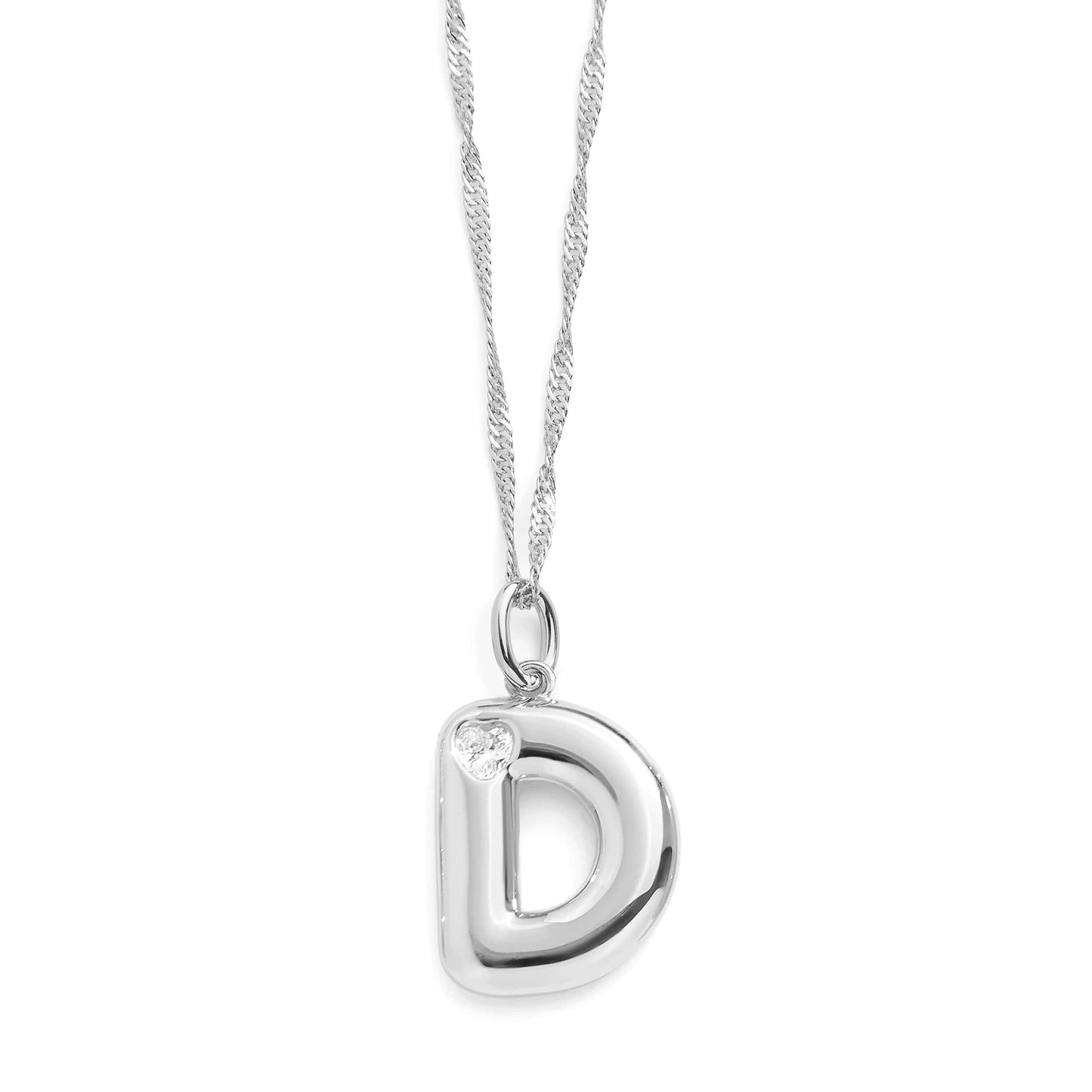 Bubble Letter Initial Necklace