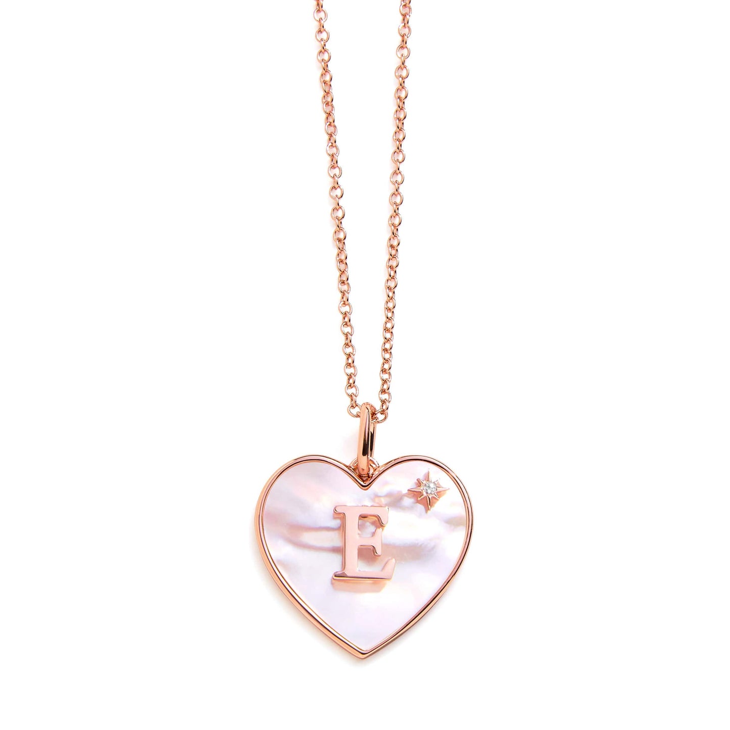 Heart Mother Of Pearl Initial Necklace