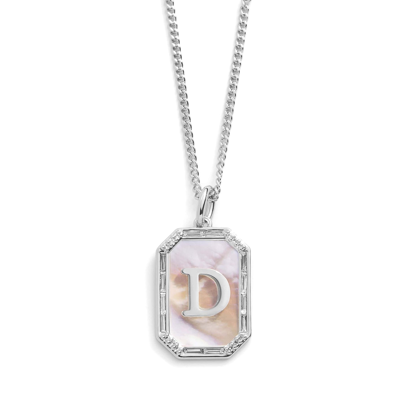 Mother Of Pearl Initial Necklace