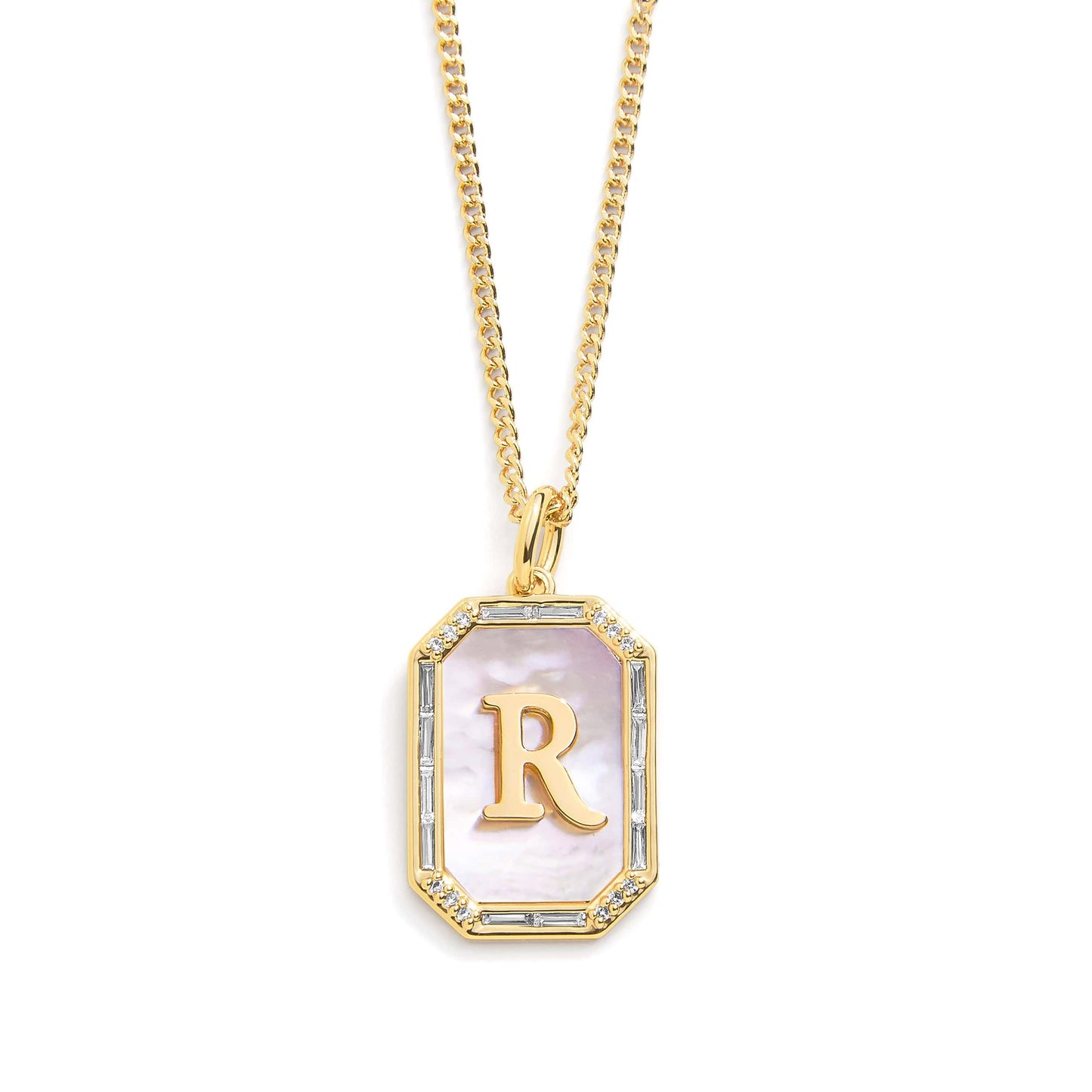 Mother Of Pearl Initial Necklace