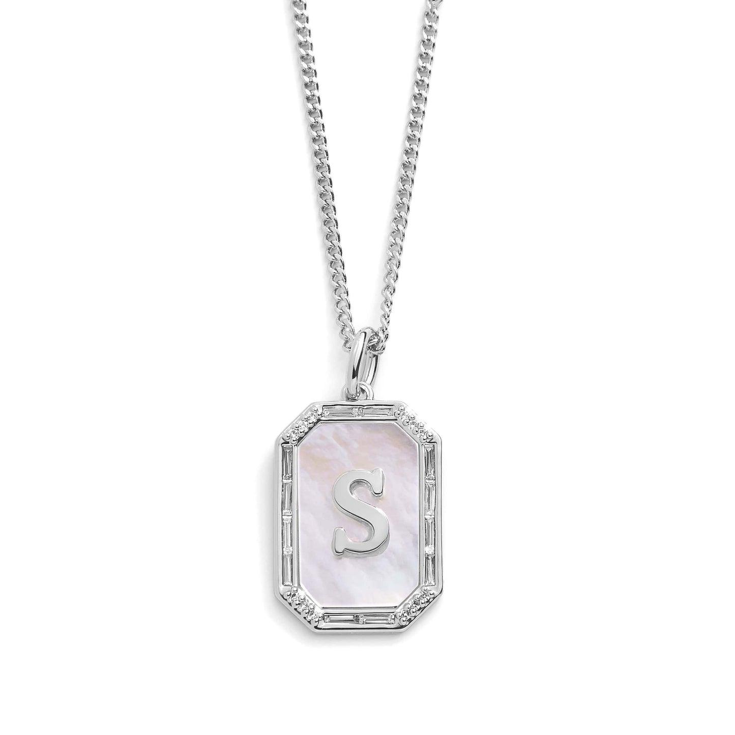 Mother Of Pearl Initial Necklace