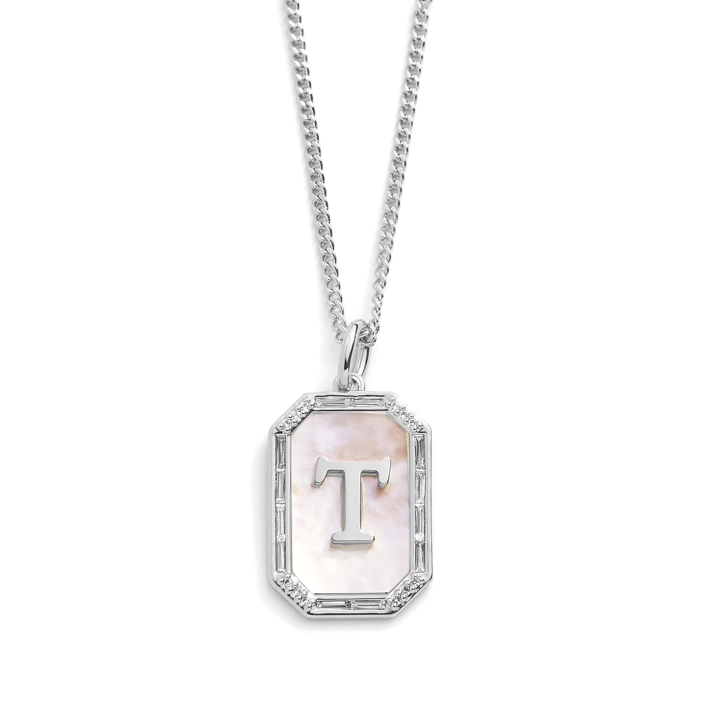 Mother Of Pearl Initial Necklace