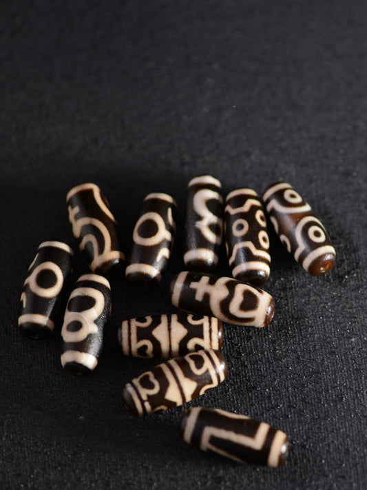 Ebenholz Tibetischer Achat Dzi Perlen Charm Armband