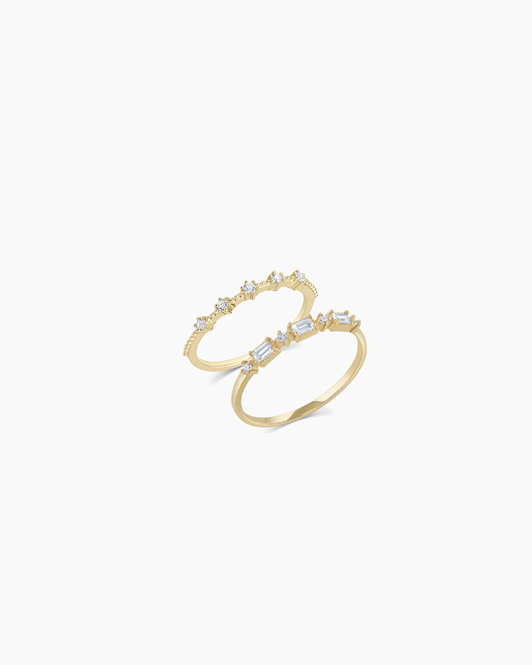 Ringset mit Diamanten und weißem Topas