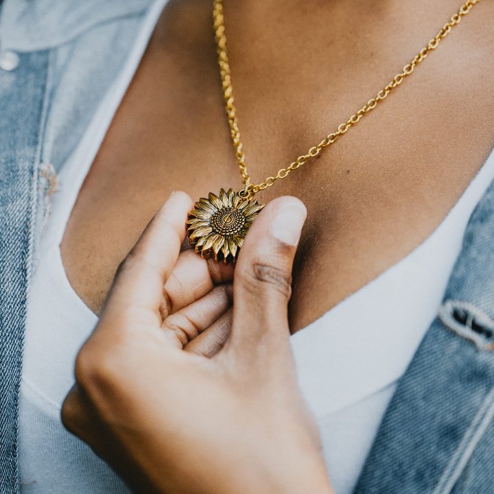 "You Are My Sunshine" Sunflower Necklace