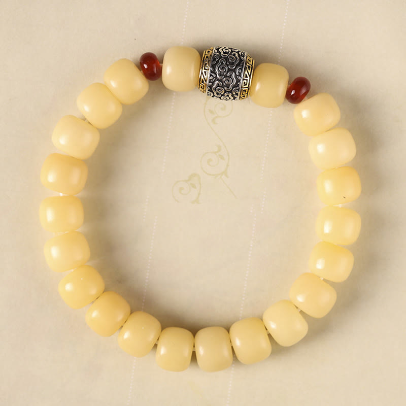 Pulsera de la paz con cuentas de Buda, semillas de Bodhi, nube auspiciosa y carácter Fu