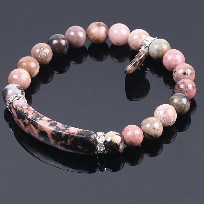 Buddha Stones Naturquarz Liebesherz Heilperlen Armband
