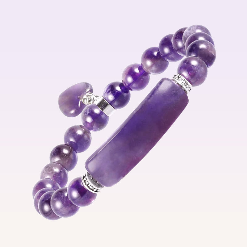 Buddha Stones Naturquarz Liebesherz Heilperlen Armband