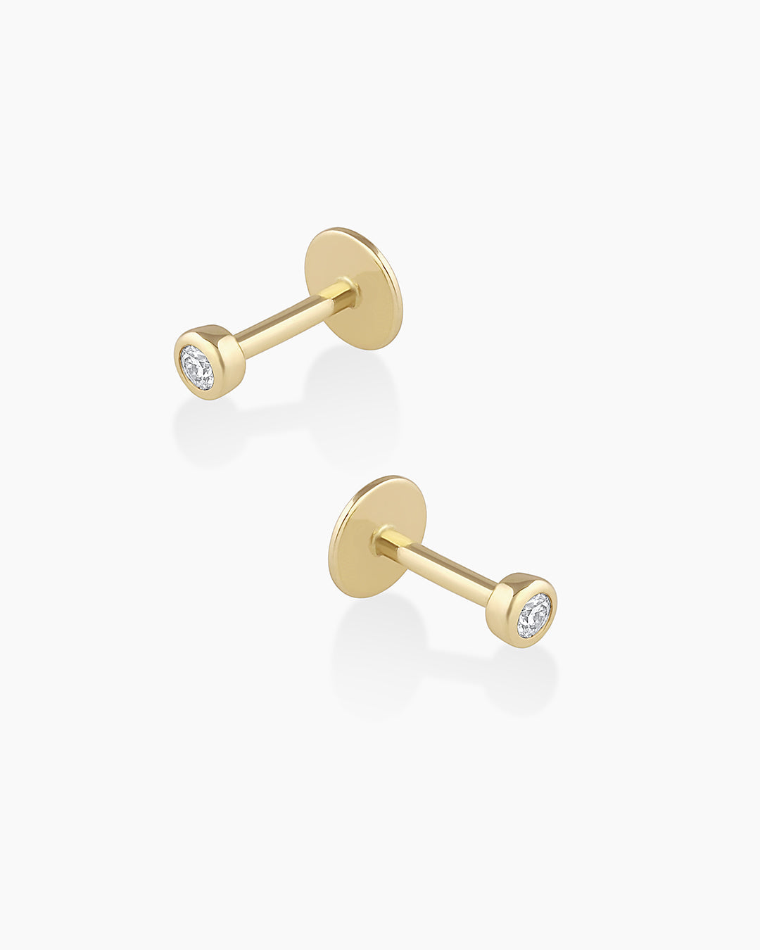 Klassische Diamant-Ohrstecker mit flacher Rückseite