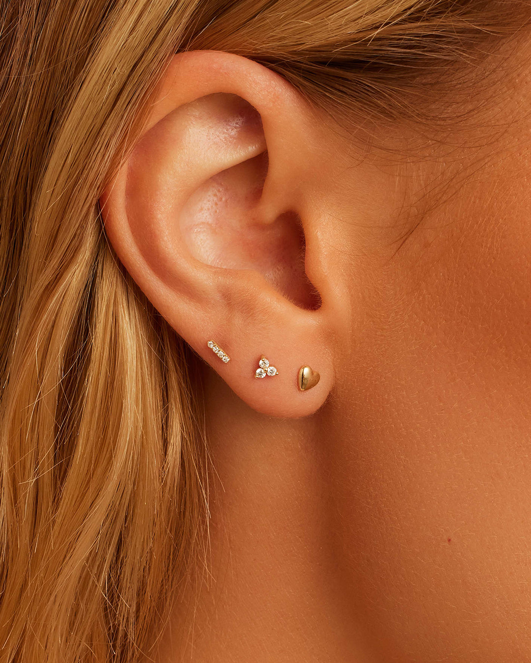 Diamond Bali Flat Back Single Stud