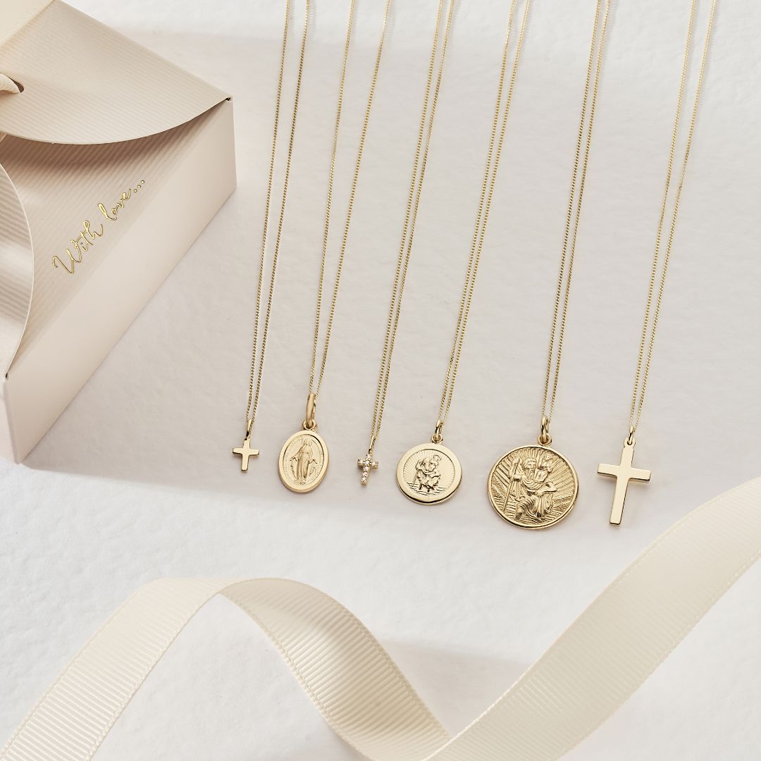 Solid Gold Genuine Diamond Tiny Cross Necklace