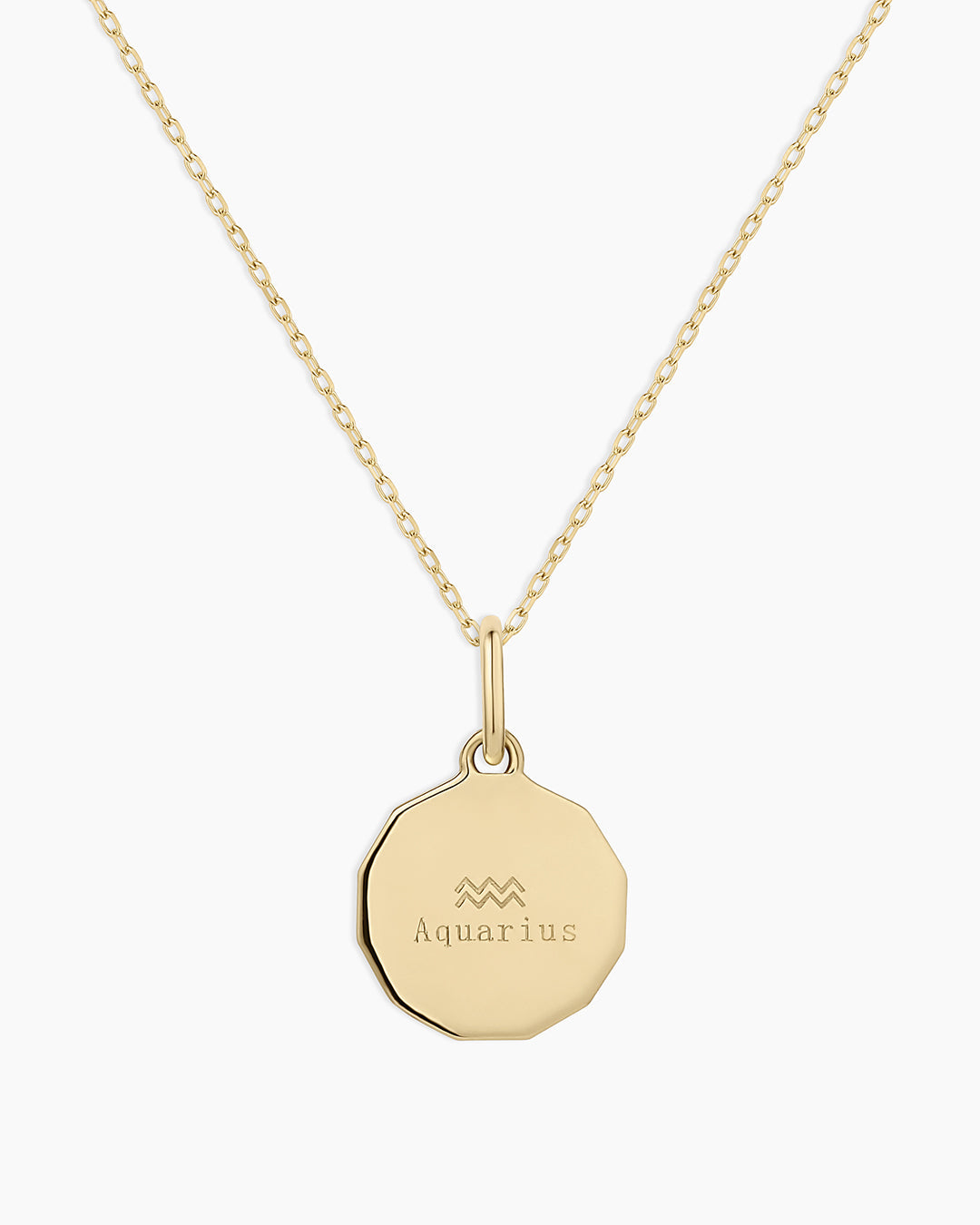 Diamond Zodiac Coin Charm Necklace