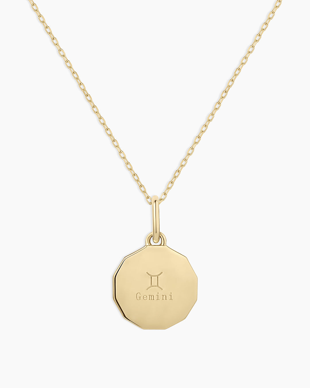 Diamond Zodiac Coin Charm Necklace