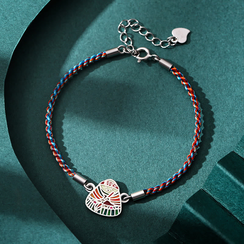 Buddha Stones 925 Sterling Silber Zongzi Muster Glück Mehrfarbig Handgefertigtes Armband