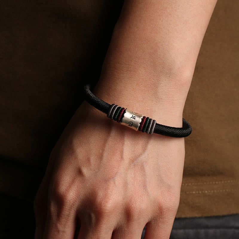 Armband mit magnetischer Schnalle von Buddha Stones, 999 Sterlingsilber, Om Mani Padme Hum, Peace