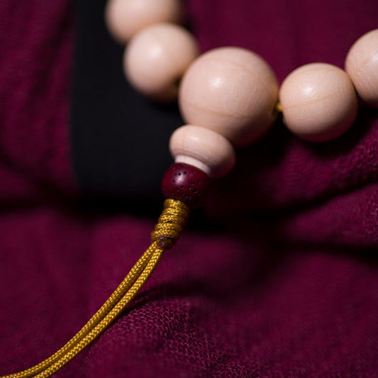 Buddha Stones Natural Abelia Biflora Wood Blessing Wrist Mala