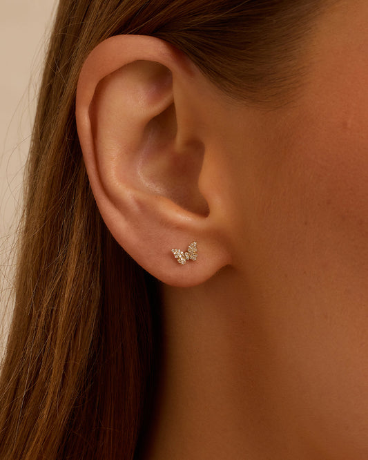 Pendientes de mariposa con diamantes