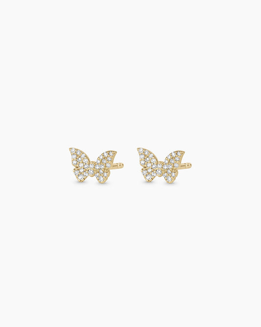 Pendientes de mariposa con diamantes