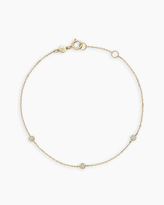 Pulsera de puntos con pavé de diamantes